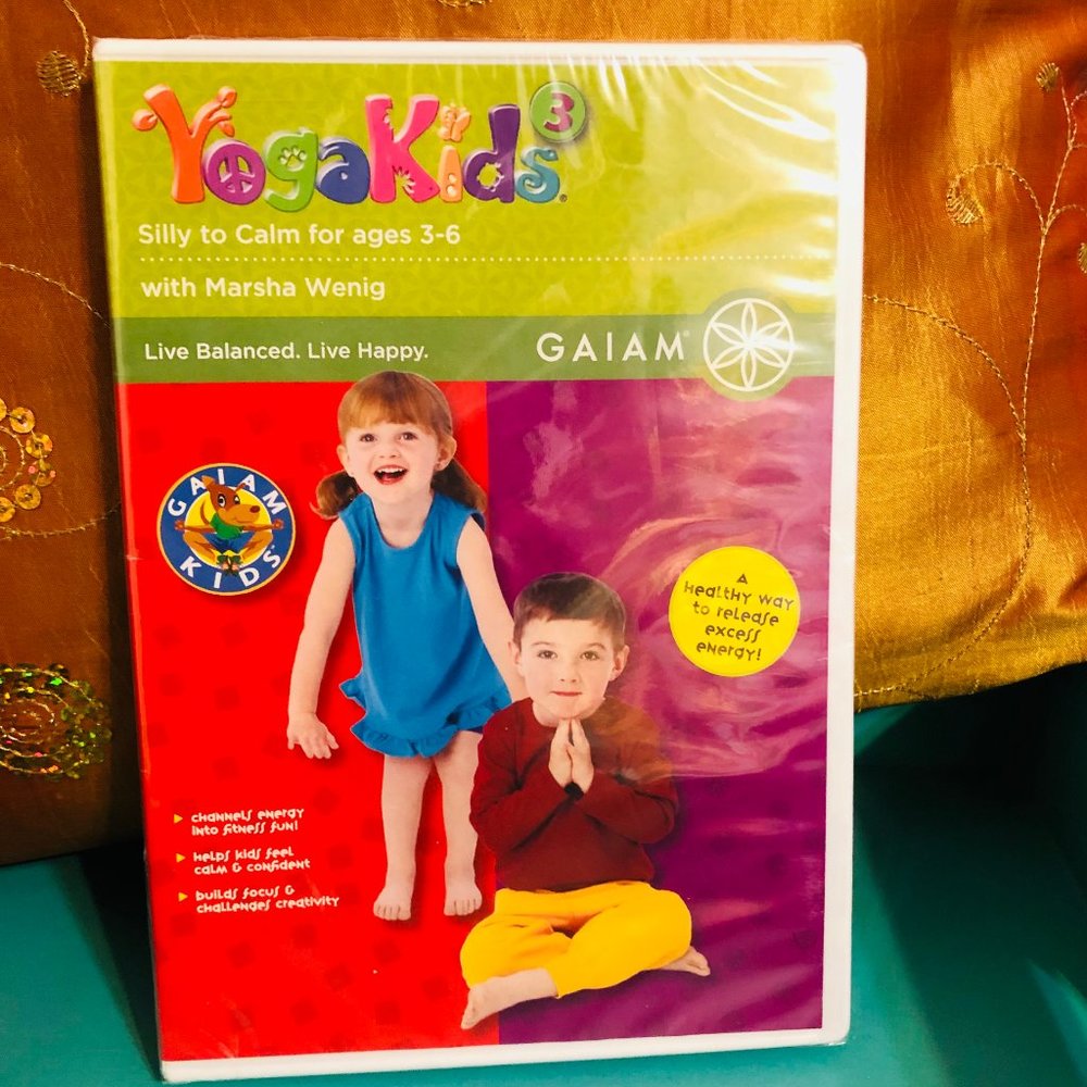 GAIAM Yoga Kids 3 Silly To Calm DVD Namaste Comfort Breathability Athleisure NEW